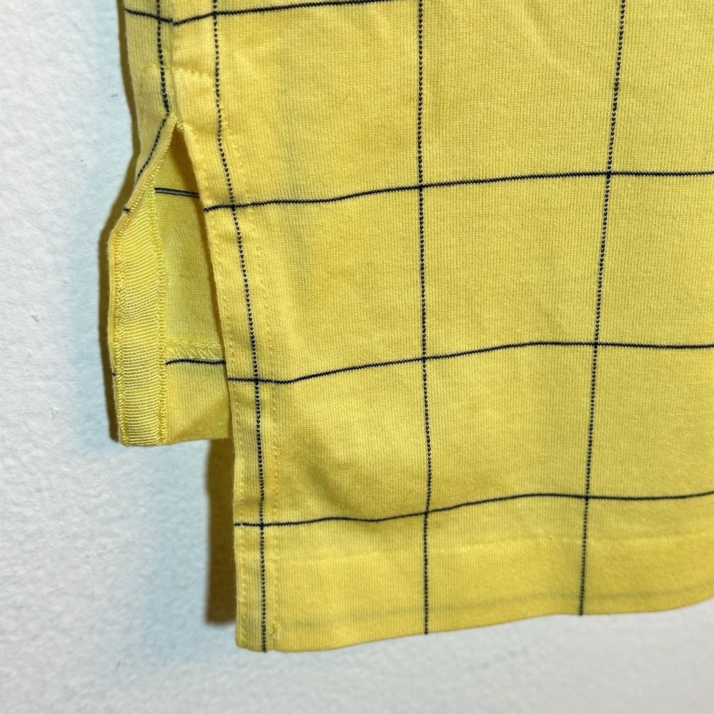 VTG Polo Golf Ralph Lauren Short Sleeve Polo Shirt Men Large Yellow Grid Plaid - Picture 3 of 8